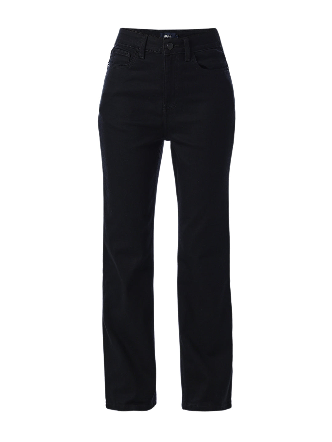 High Rise Troy Straight Fit Black Jeans