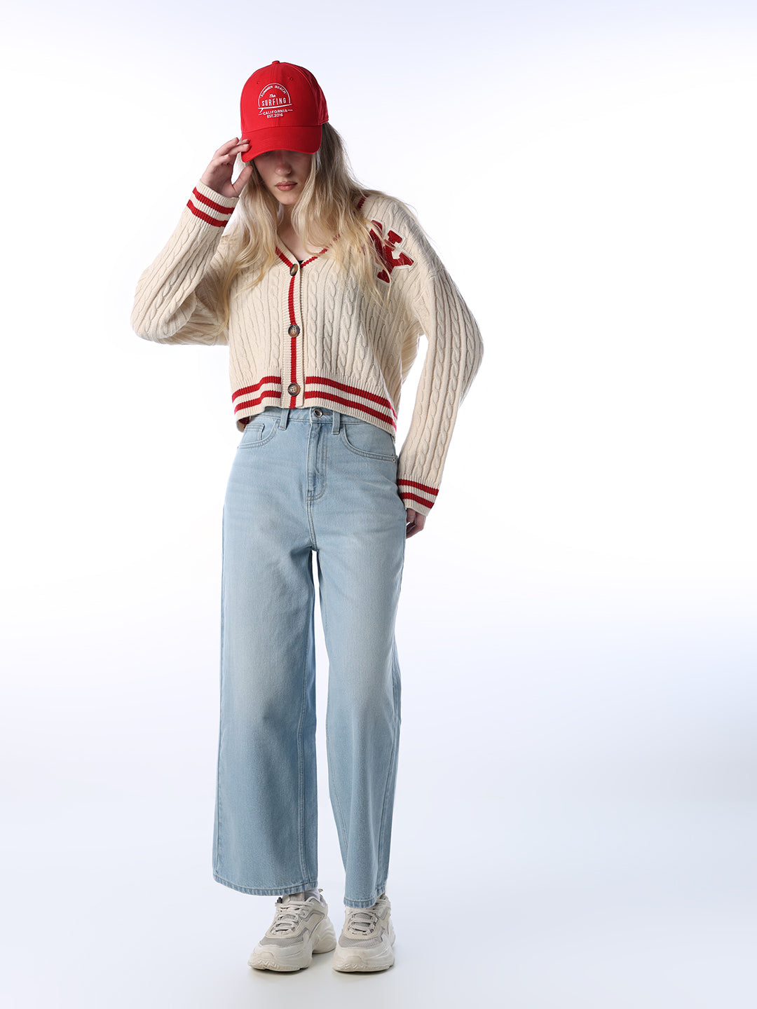 Wide Leg High Rise Jeans - Light Blue