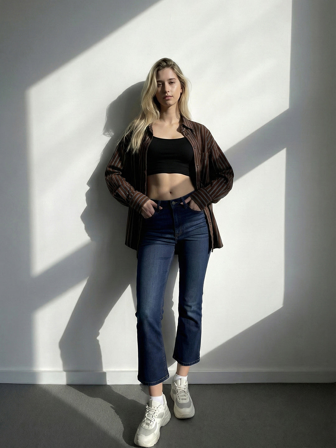 Dark Blue Cropped Jeans