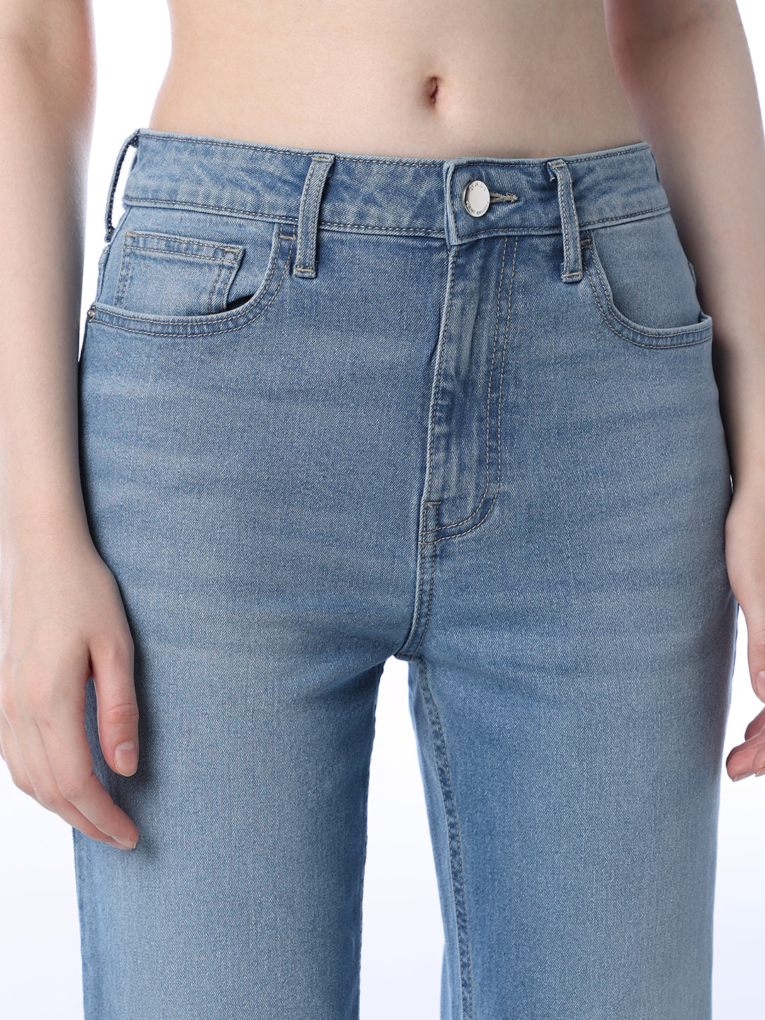 Flared High Rise Jeans - Light Blue