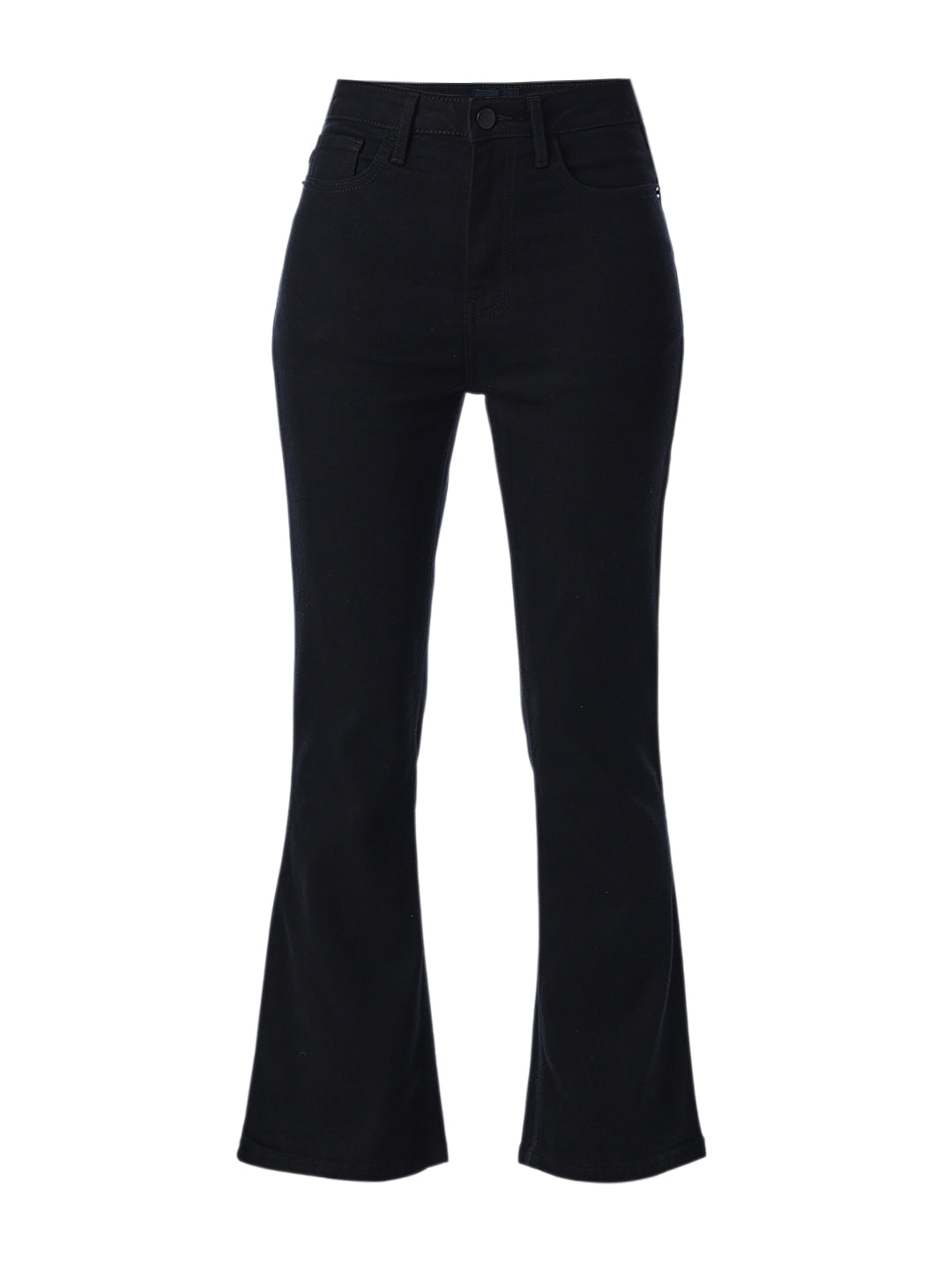 Flared High Rise Jeans - Black