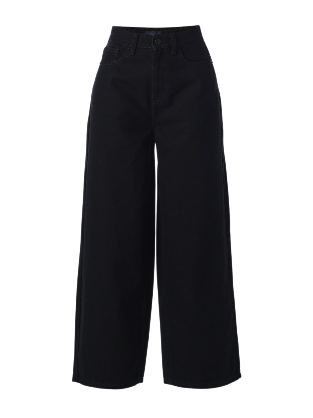 Wide Leg High Rise Jeans - Black