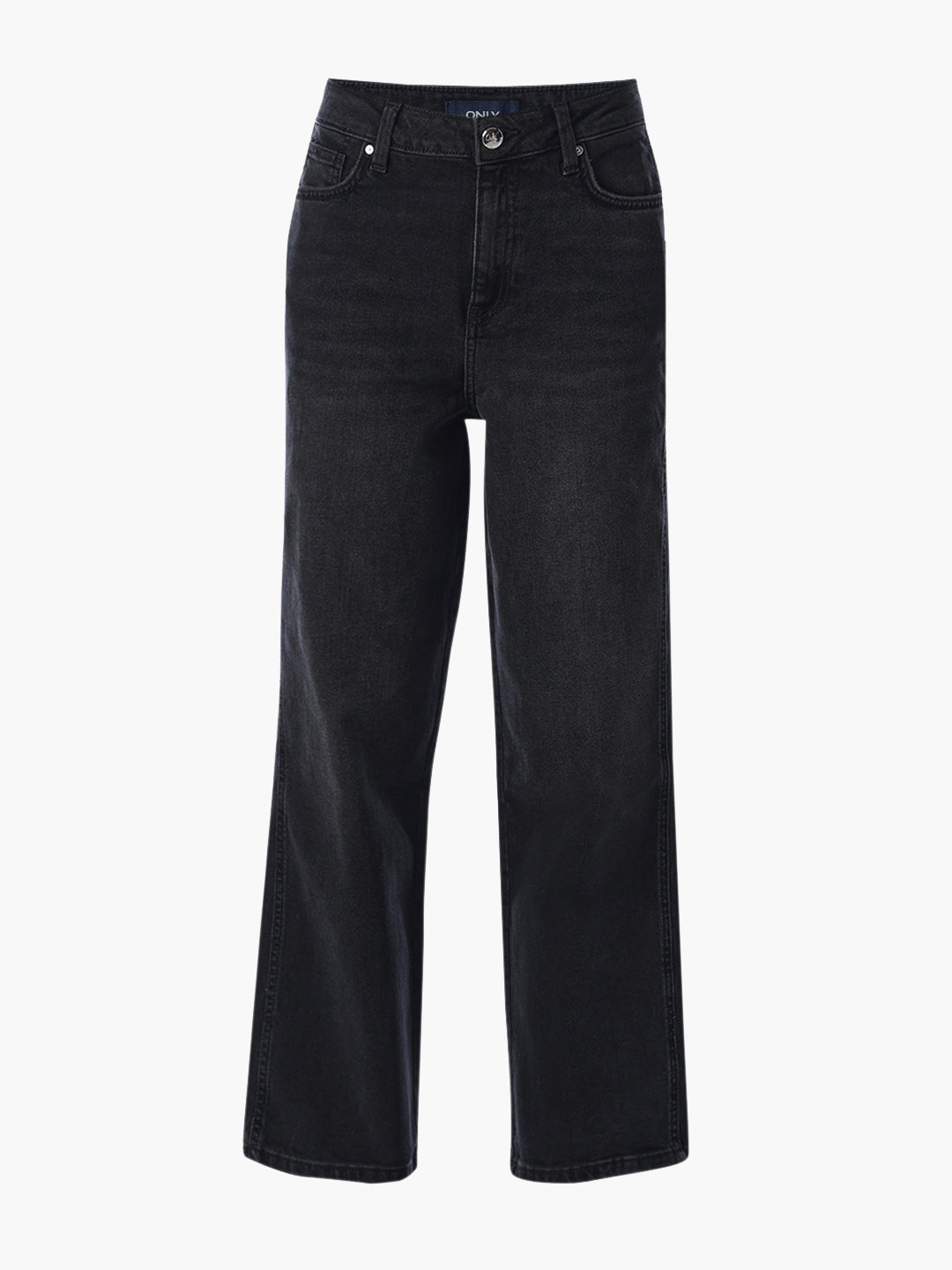 Dark Grey High Rise Straight Fit Jeans
