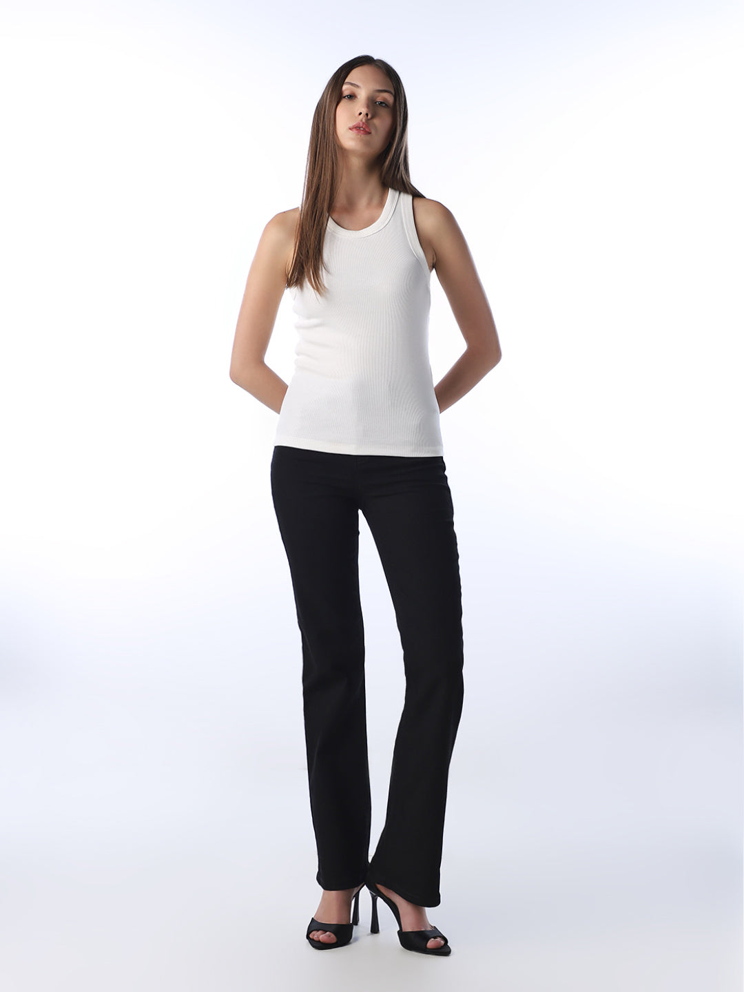 White Ribbed Tank Top