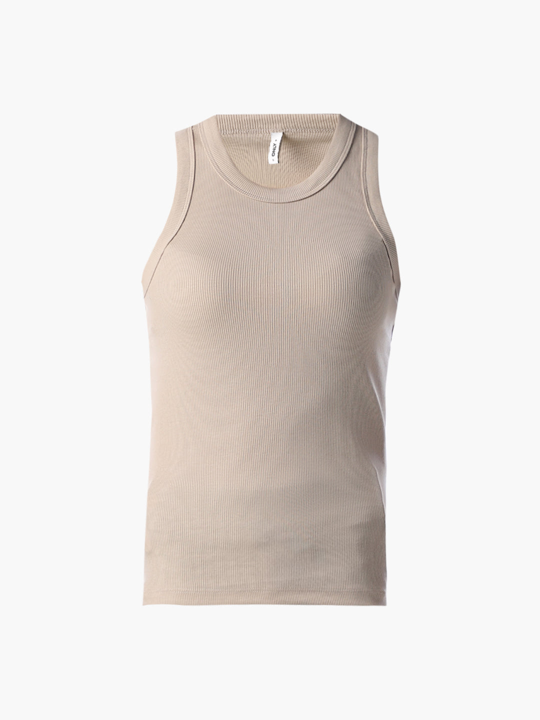 Beige Ribbed Tank Top