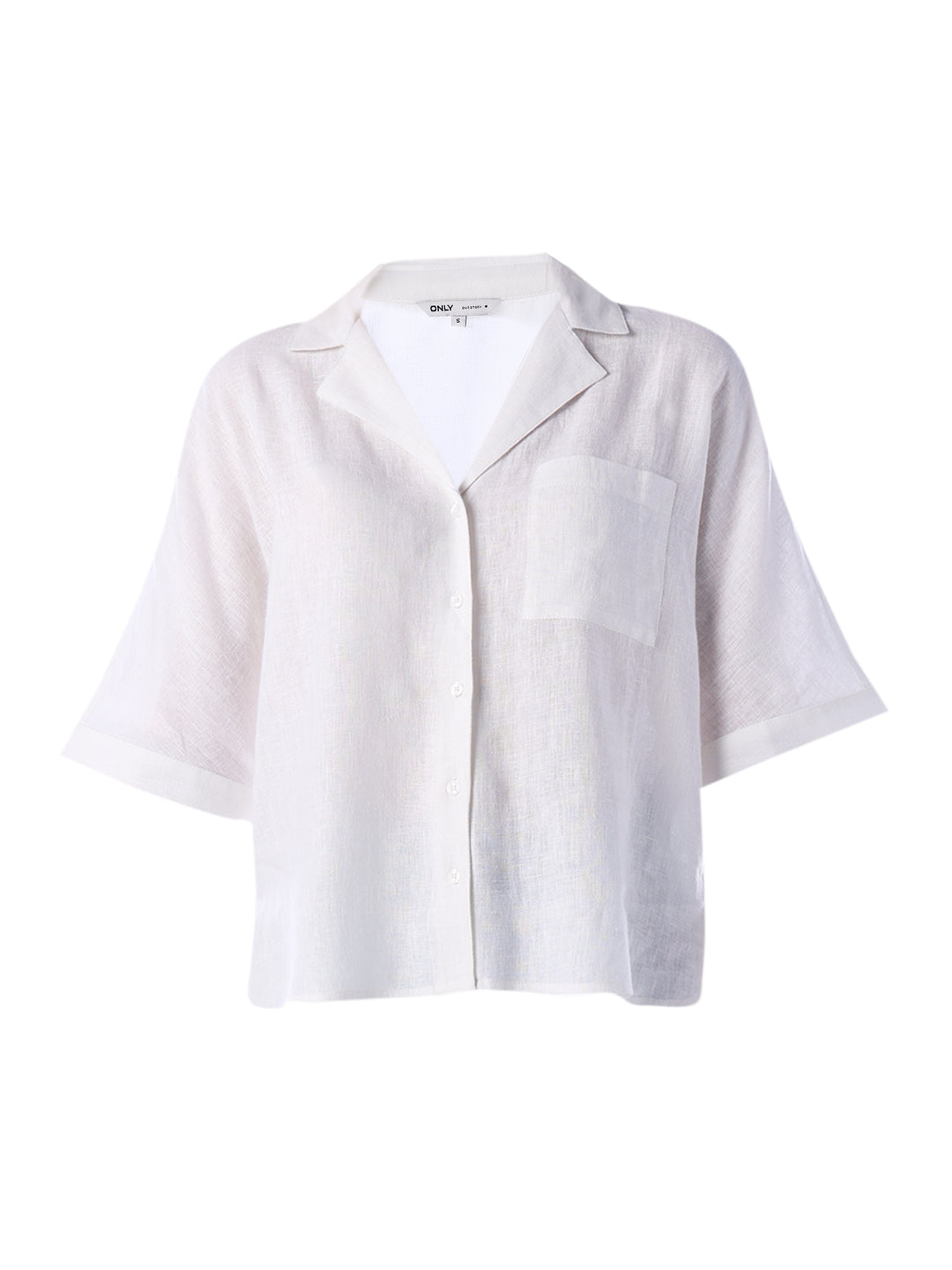 White Flared Sleeves Linen Shirt