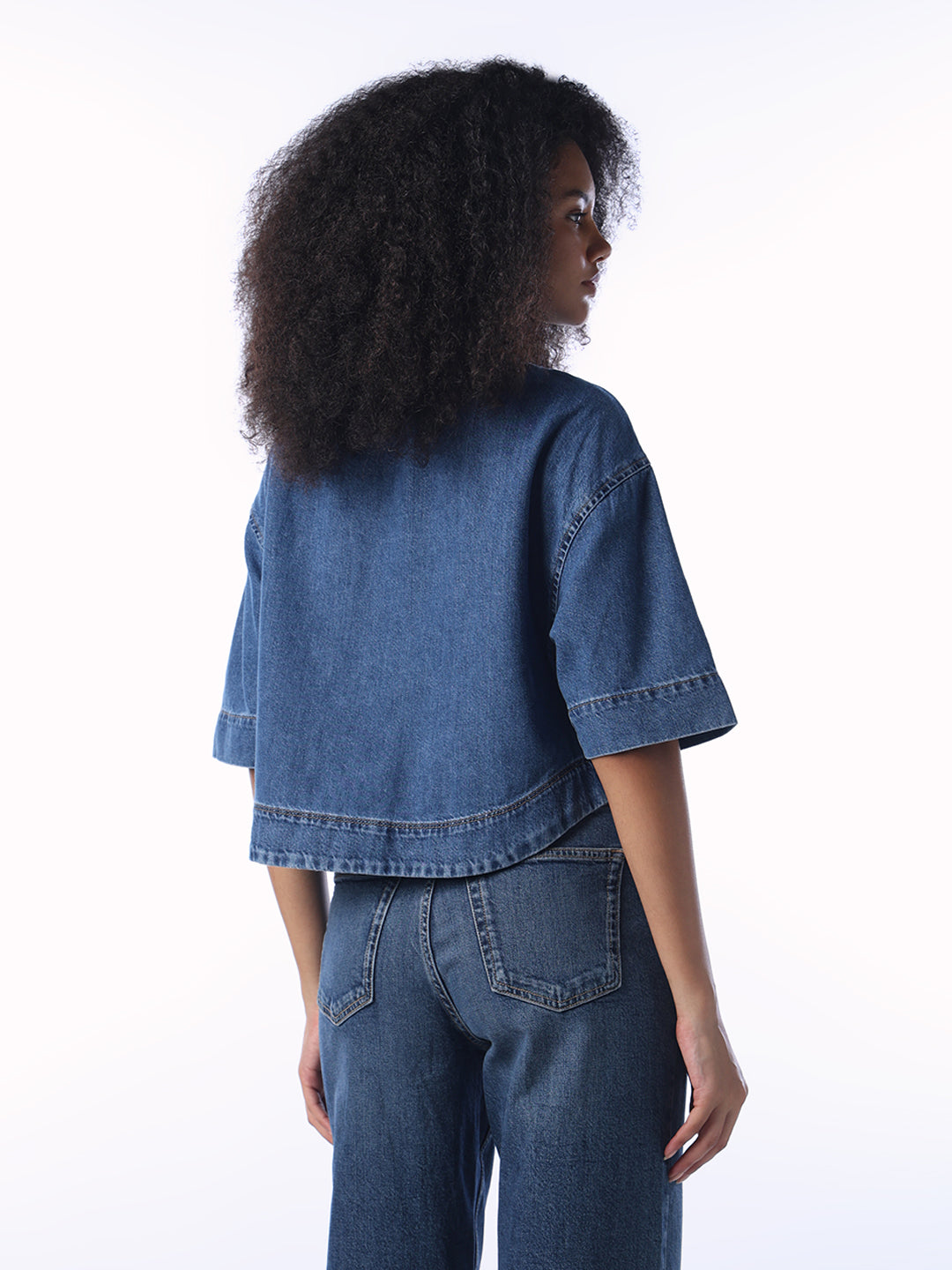 Cropped Denim Shirt