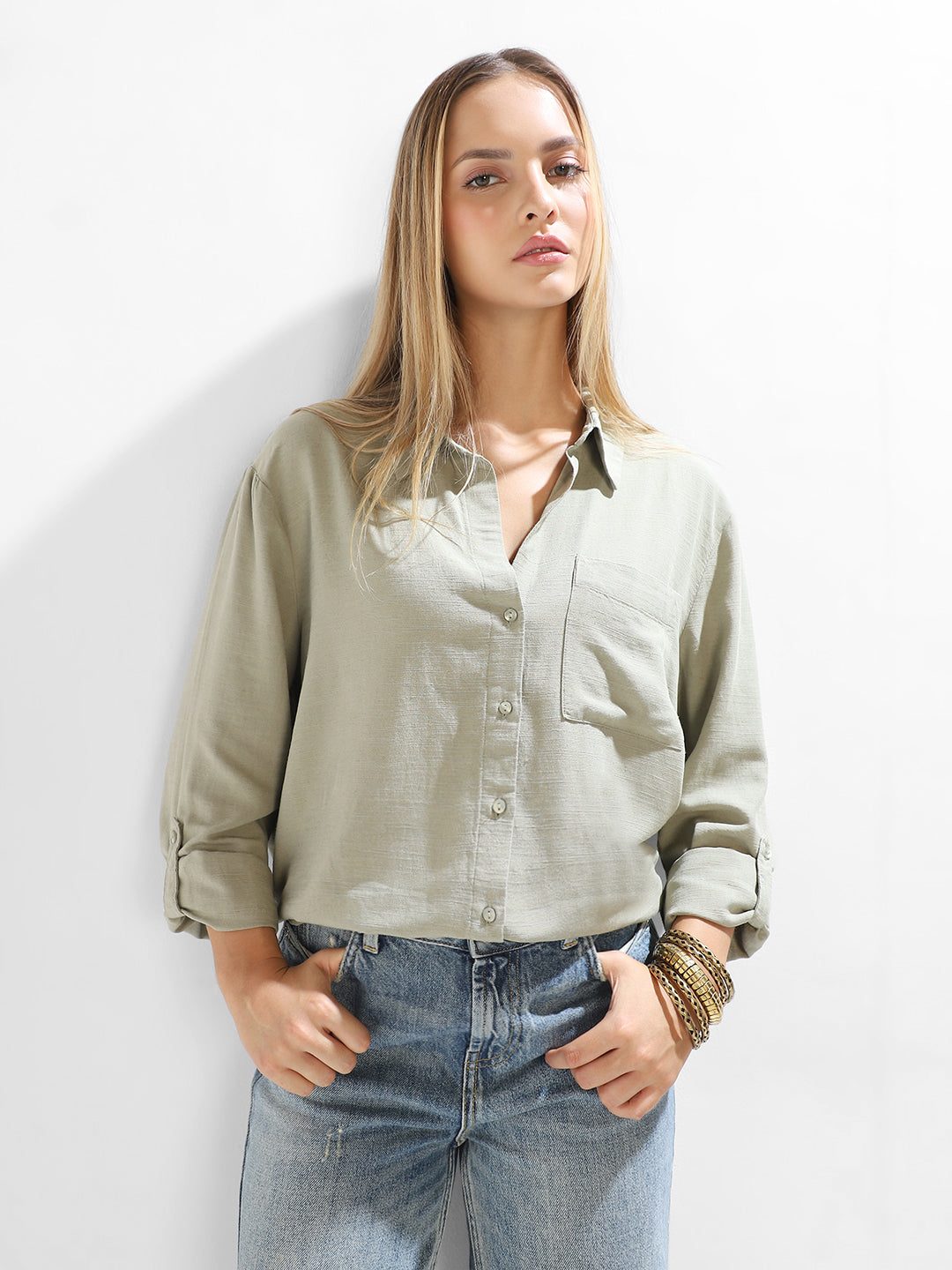 Linen Blend Regular Fit Shirt