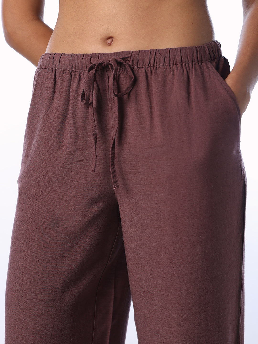 Linen Blend Loose Fit Pants