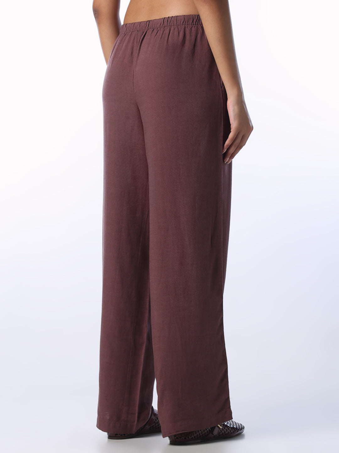 Linen Blend Loose Fit Pants