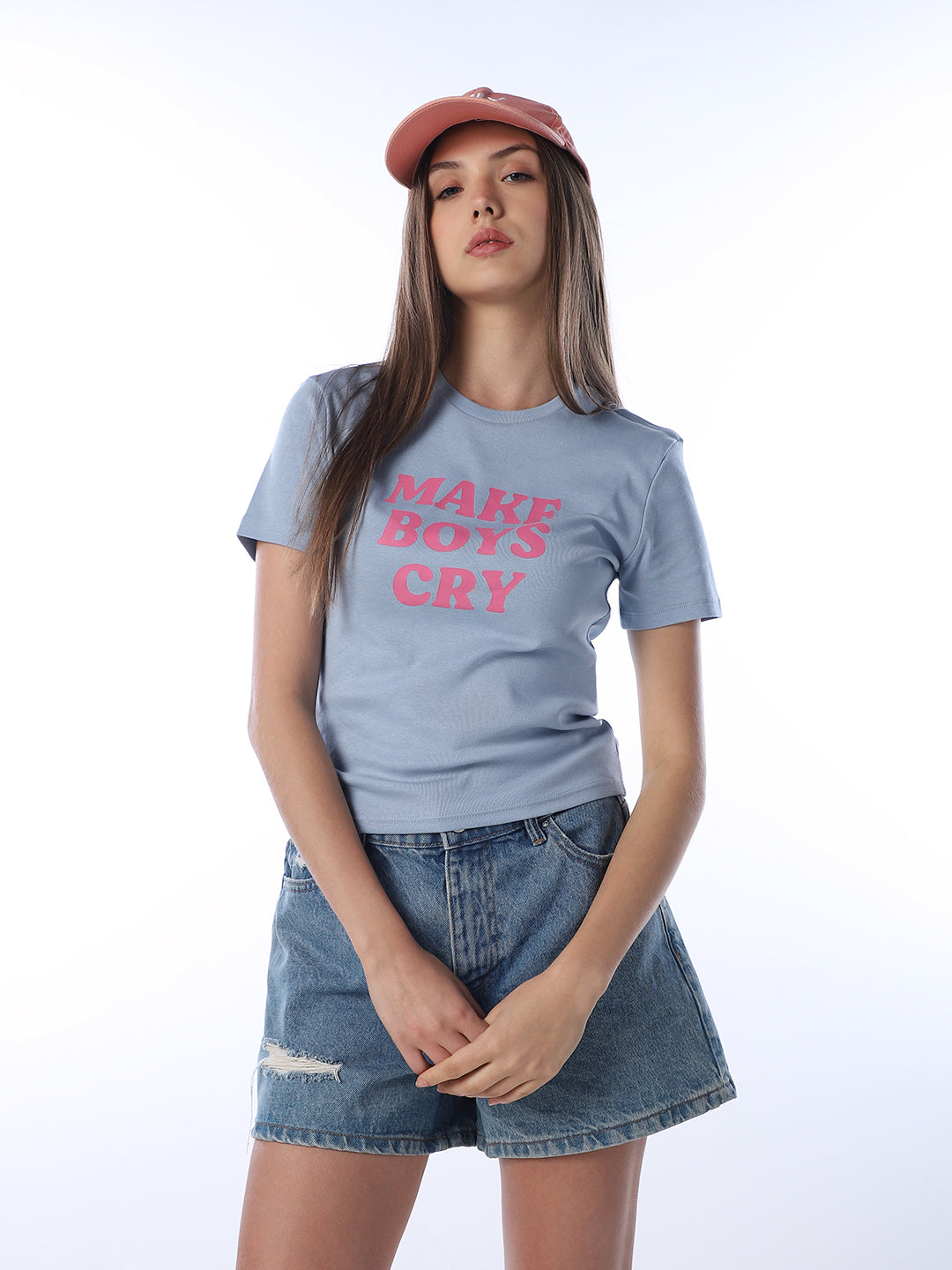 Blue Printed Organic Cotton T-shirt