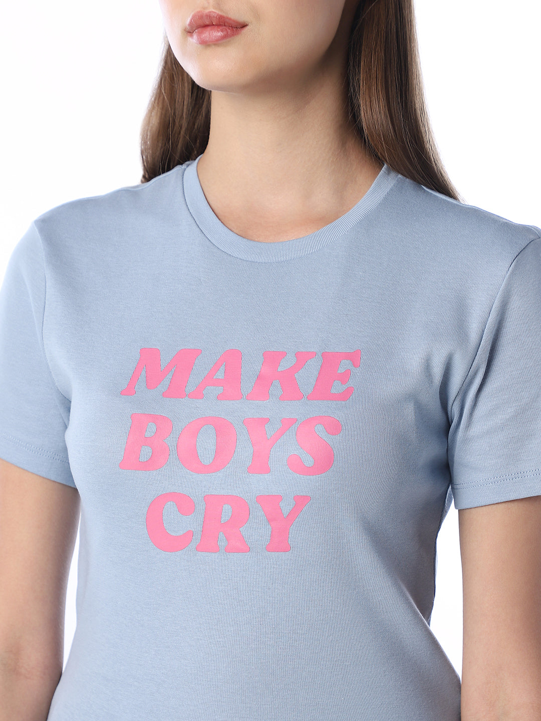 Blue Printed Organic Cotton T-shirt