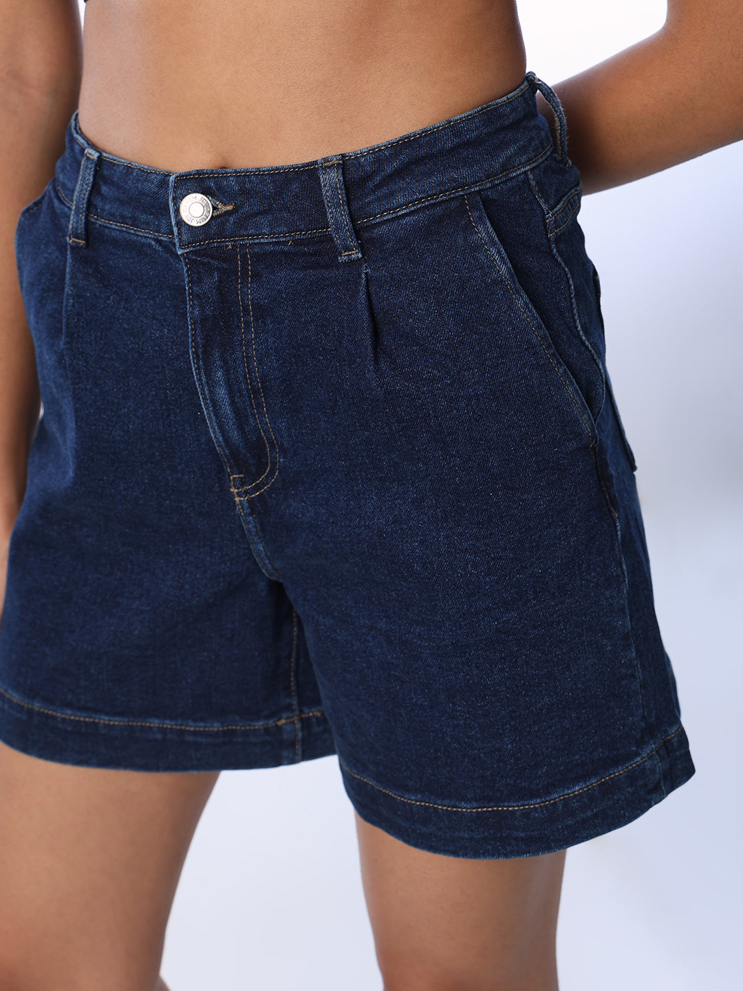 High Rise Denim Shorts