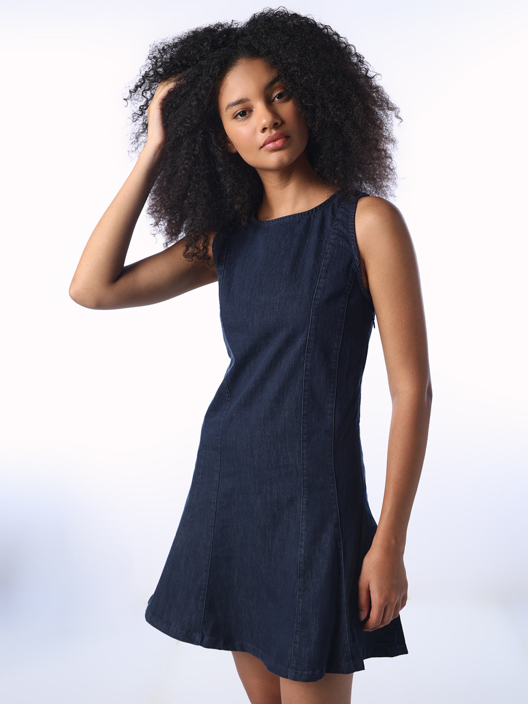 Dark Blue Denim Short Dress
