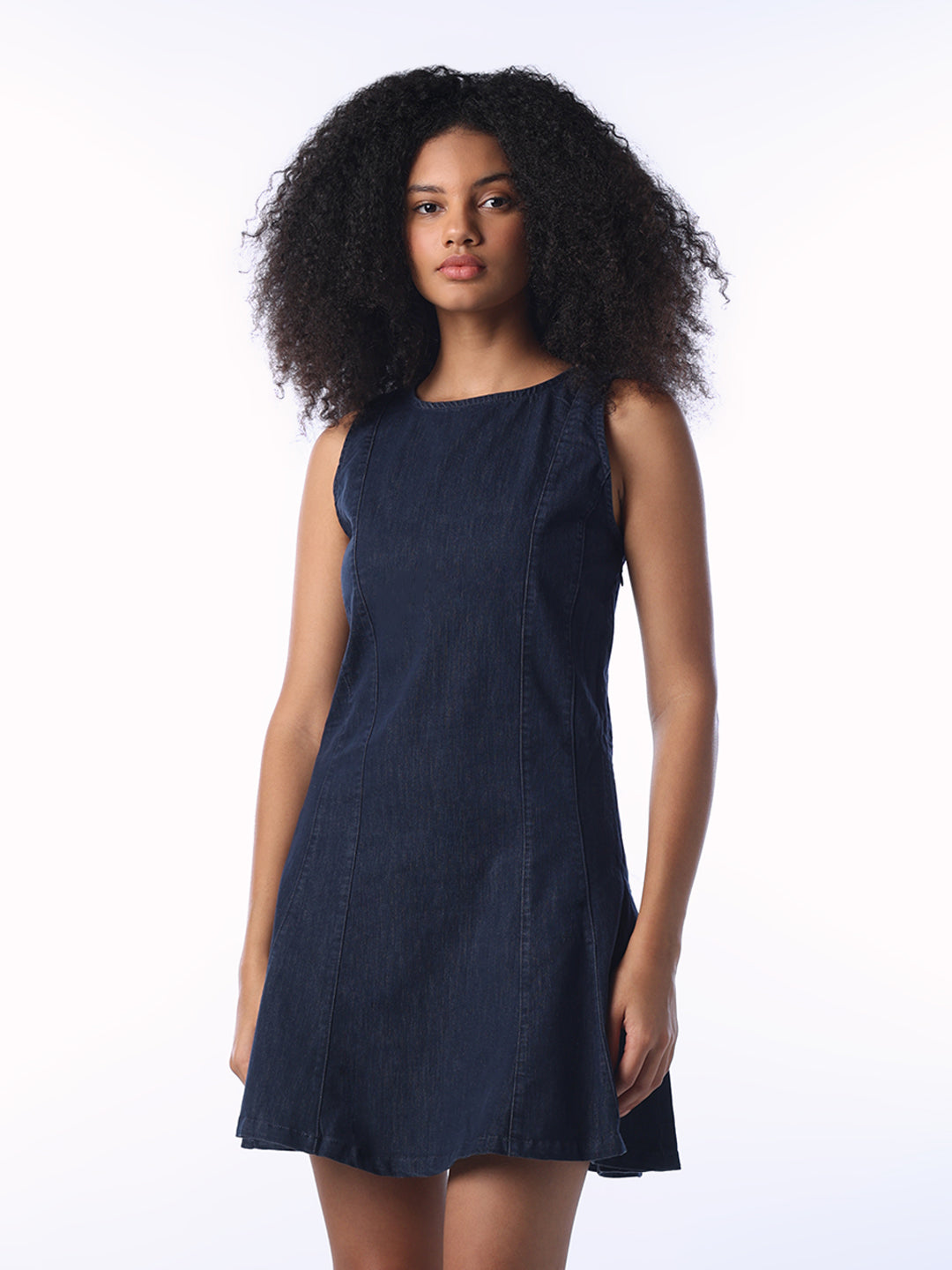 Dark Blue Denim Short Dress