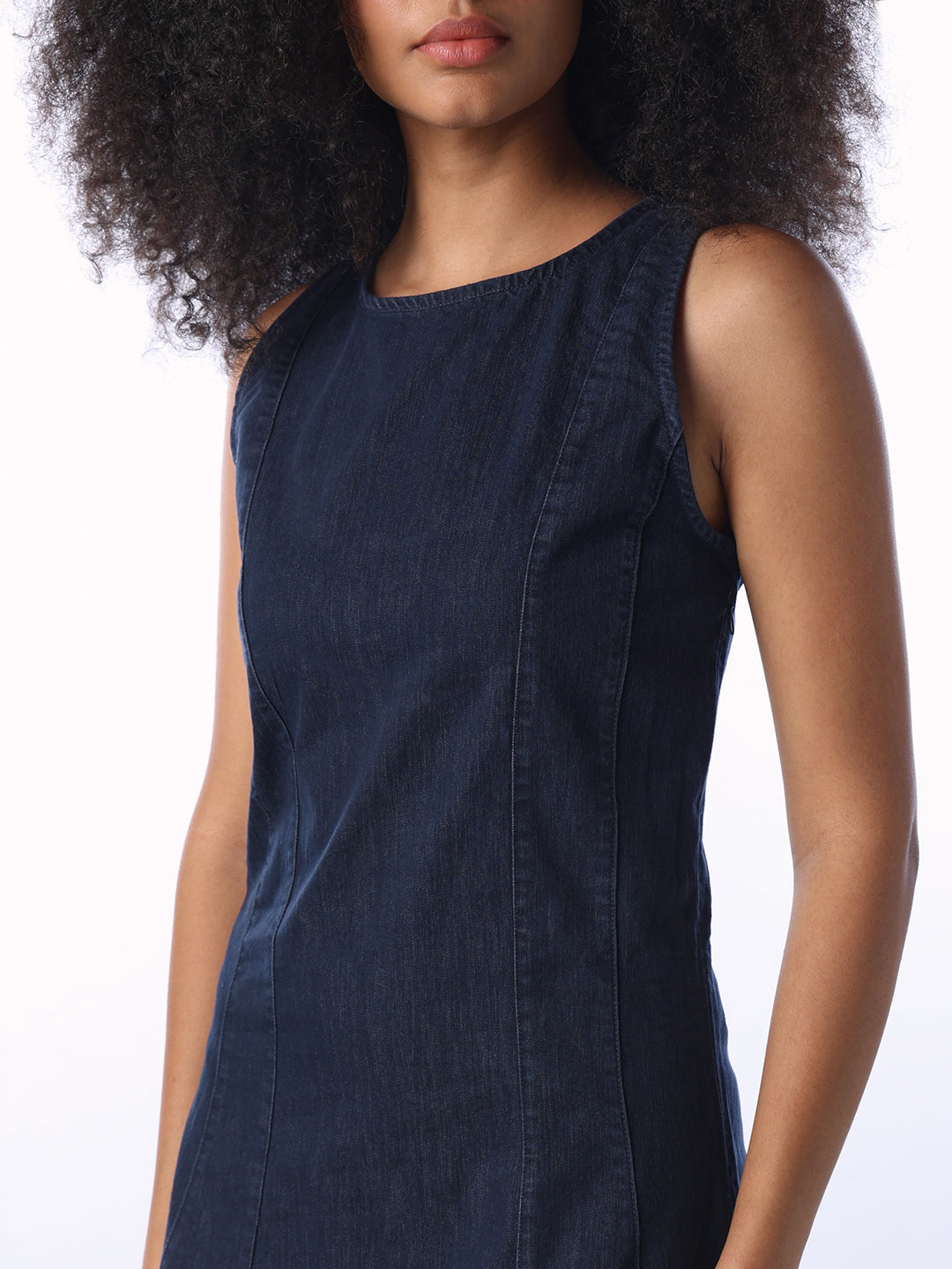 Dark Blue Denim Short Dress