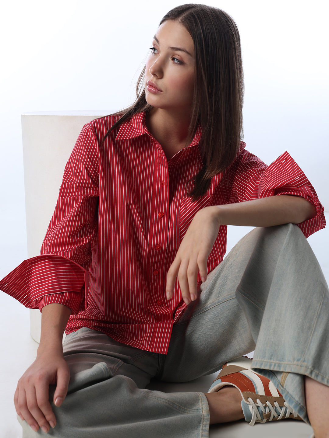 Striped Wide Cuff Shirt