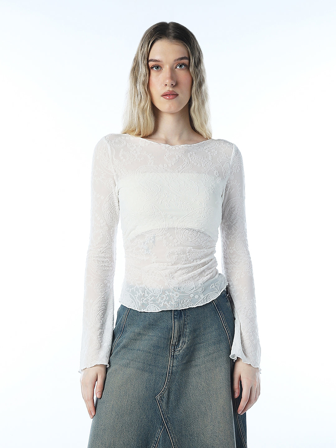 Boatneck Ruching Top