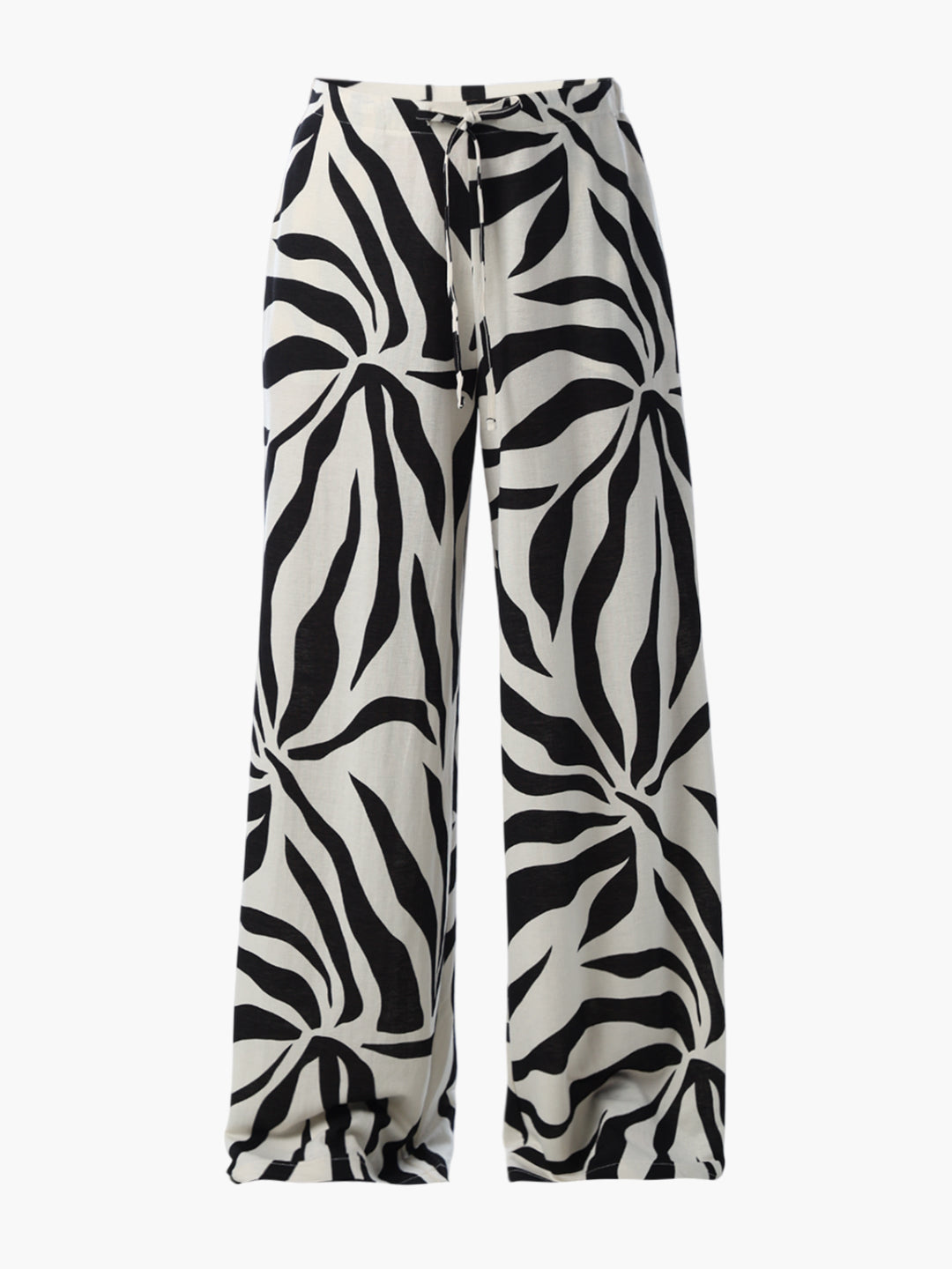 Printed Pull-Up Flared Pants