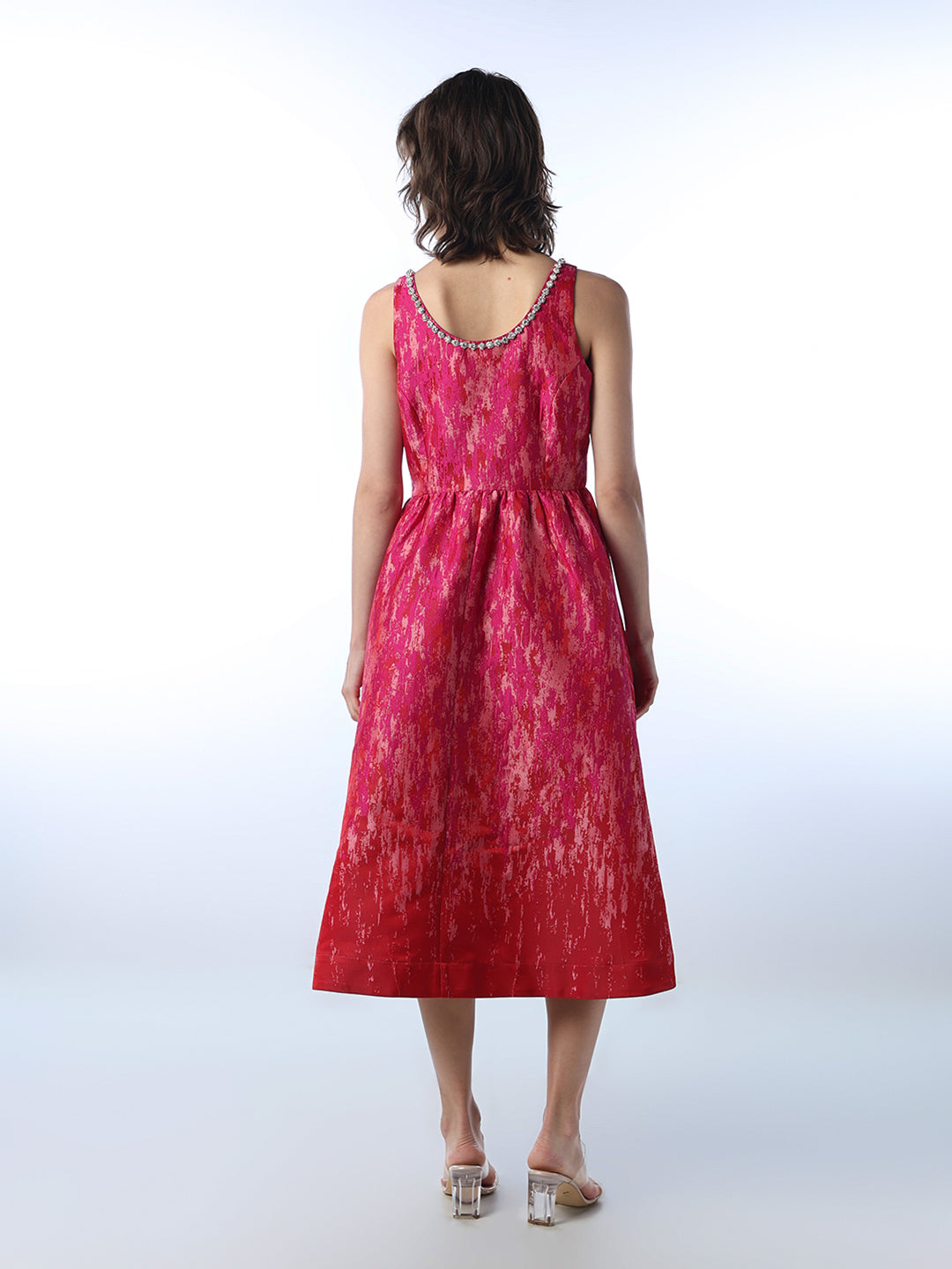 Embellished Ombre Midi Dress