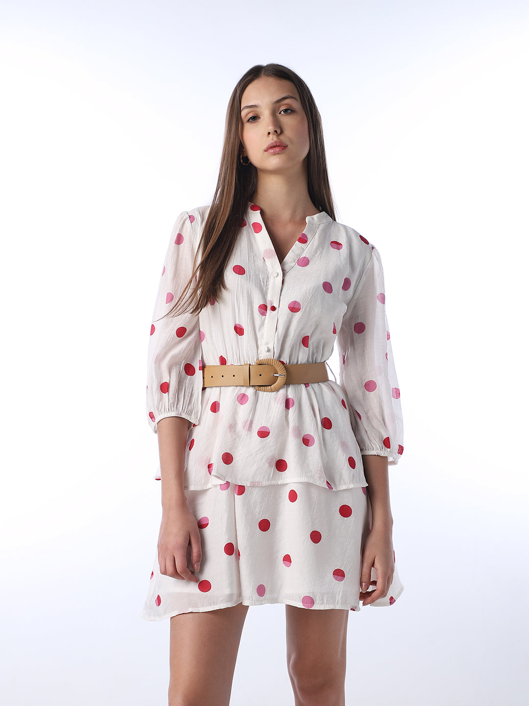 Polka Dot Tiered Mini Dress