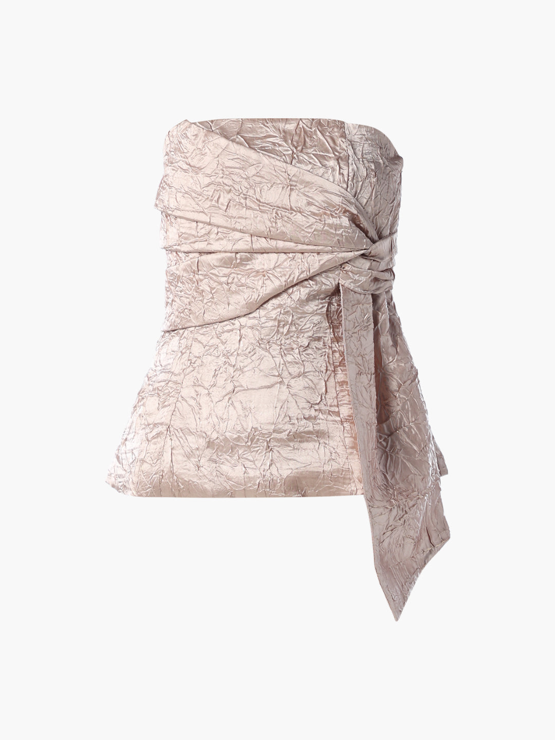 Crinkled Knot Strapless Top