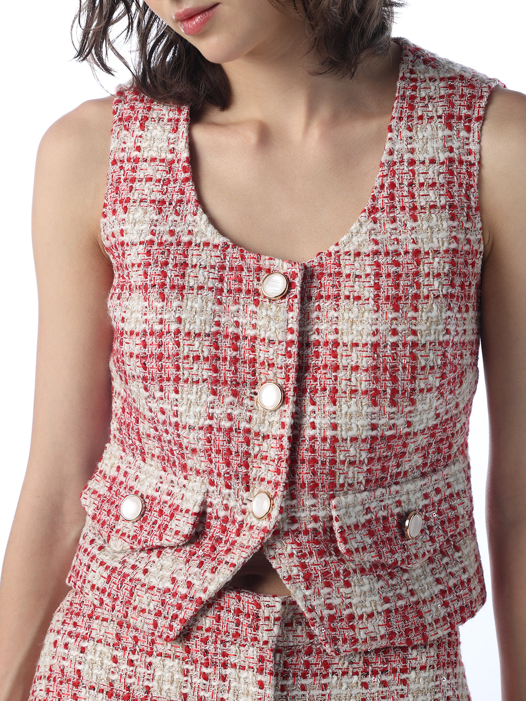 Tweed Sleeveless Top