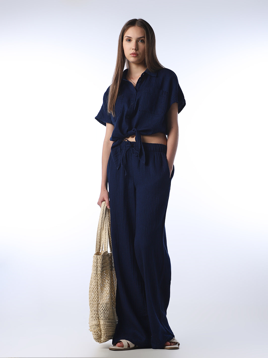 Seersucker Pull-Up Pants