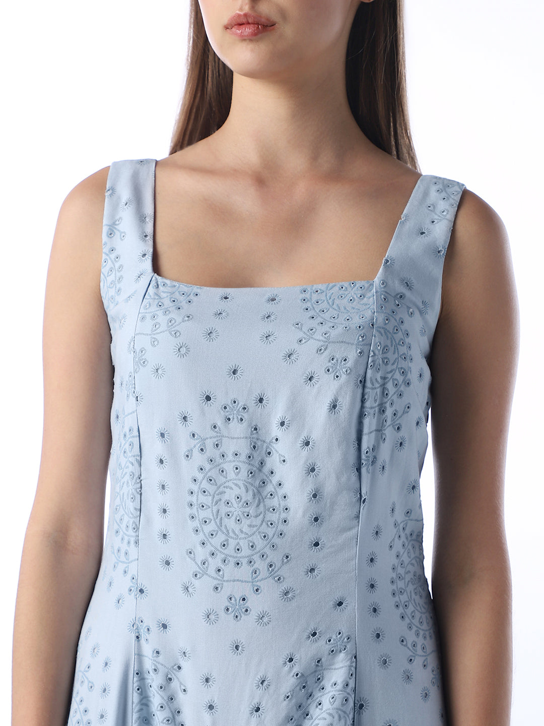 Schiffli Printed Midi Dress