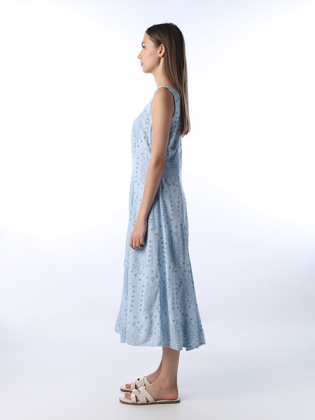 Schiffli Printed Midi Dress