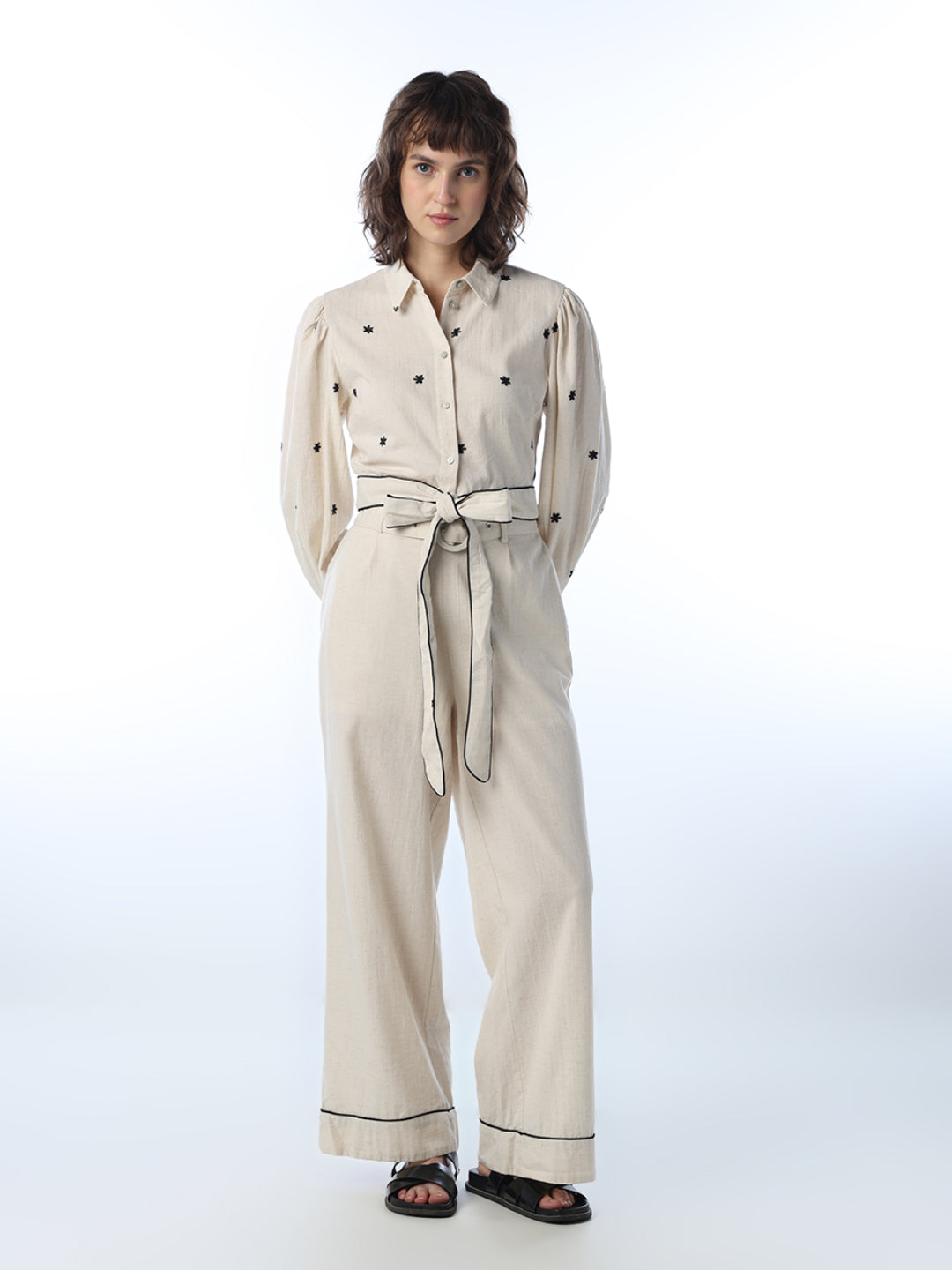 Cropped Embroidered Shirt