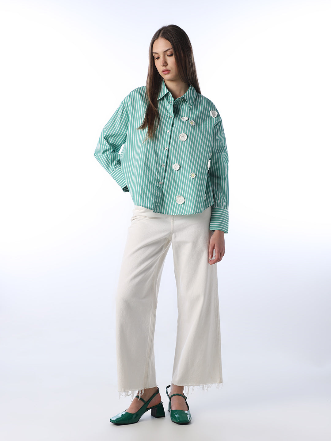 Mint Green Striped Shirt