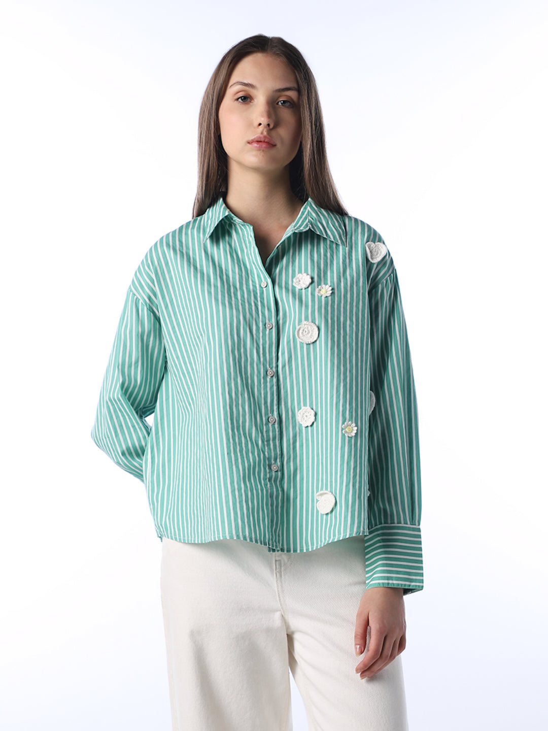 Mint Green Striped Shirt