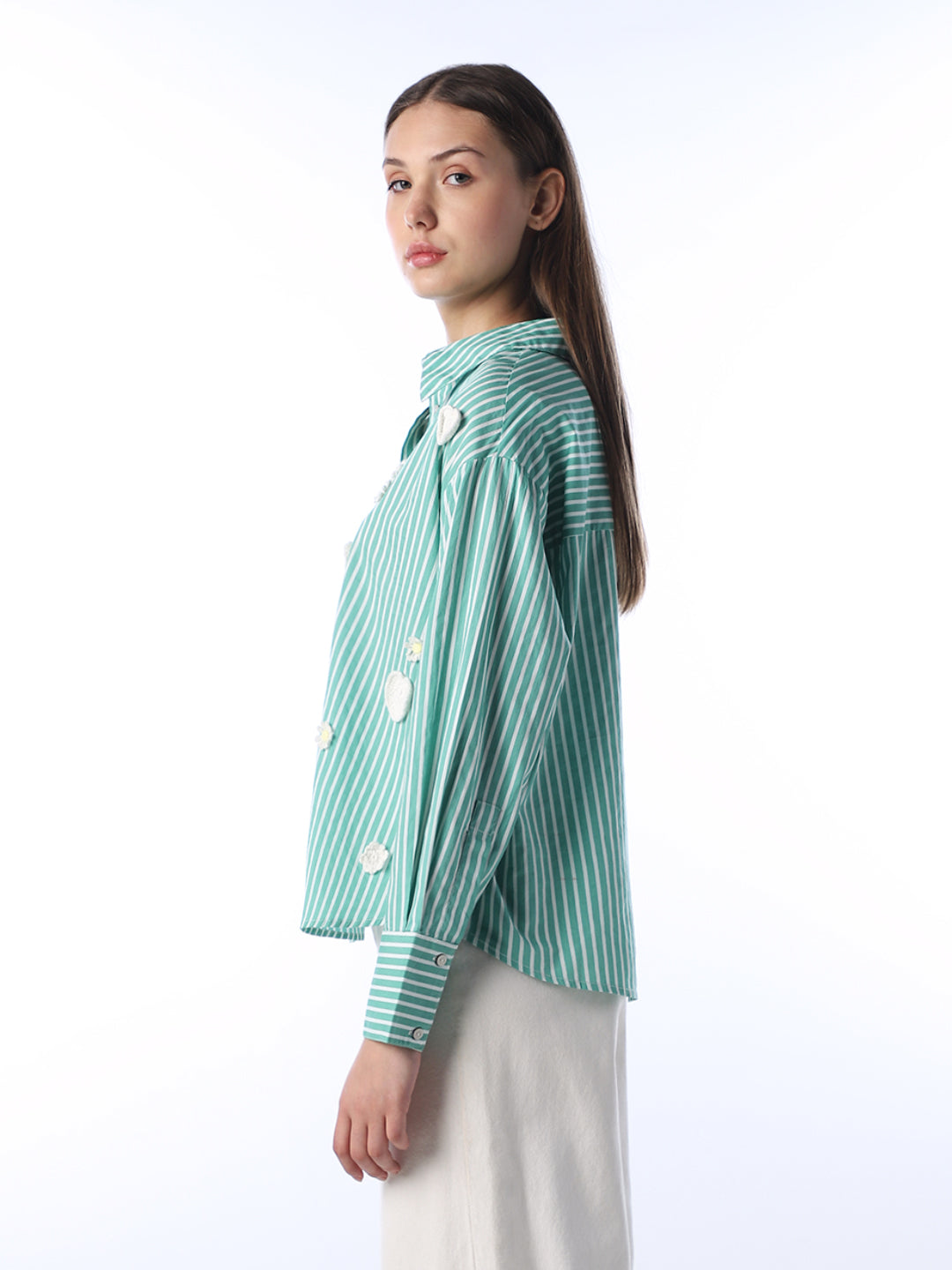 Mint Green Striped Shirt