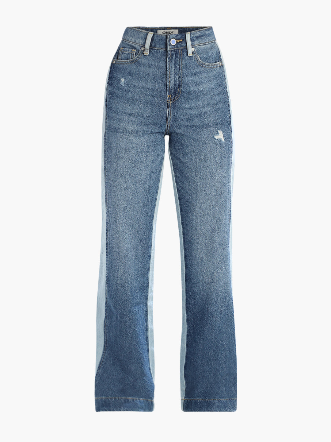 Dual Toned High Rise Wide Leg Jeans