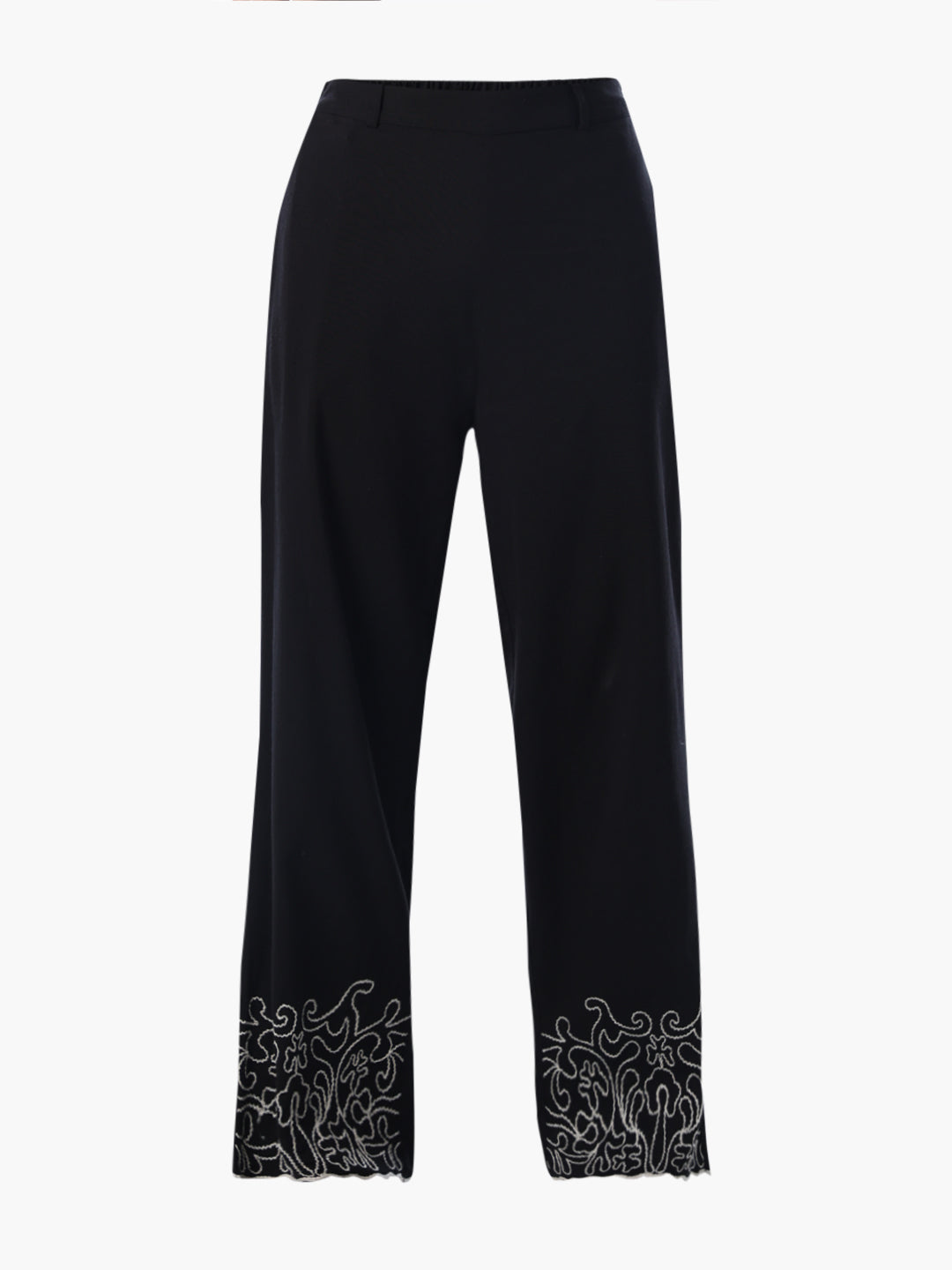 Embroidered Hem Pants