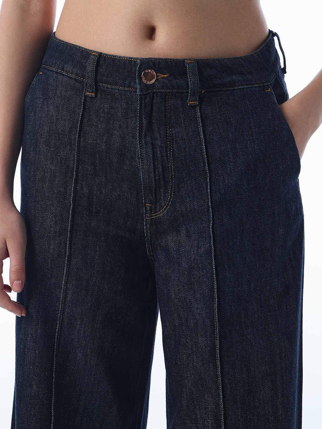Wide Leg Dark Blue Jeans