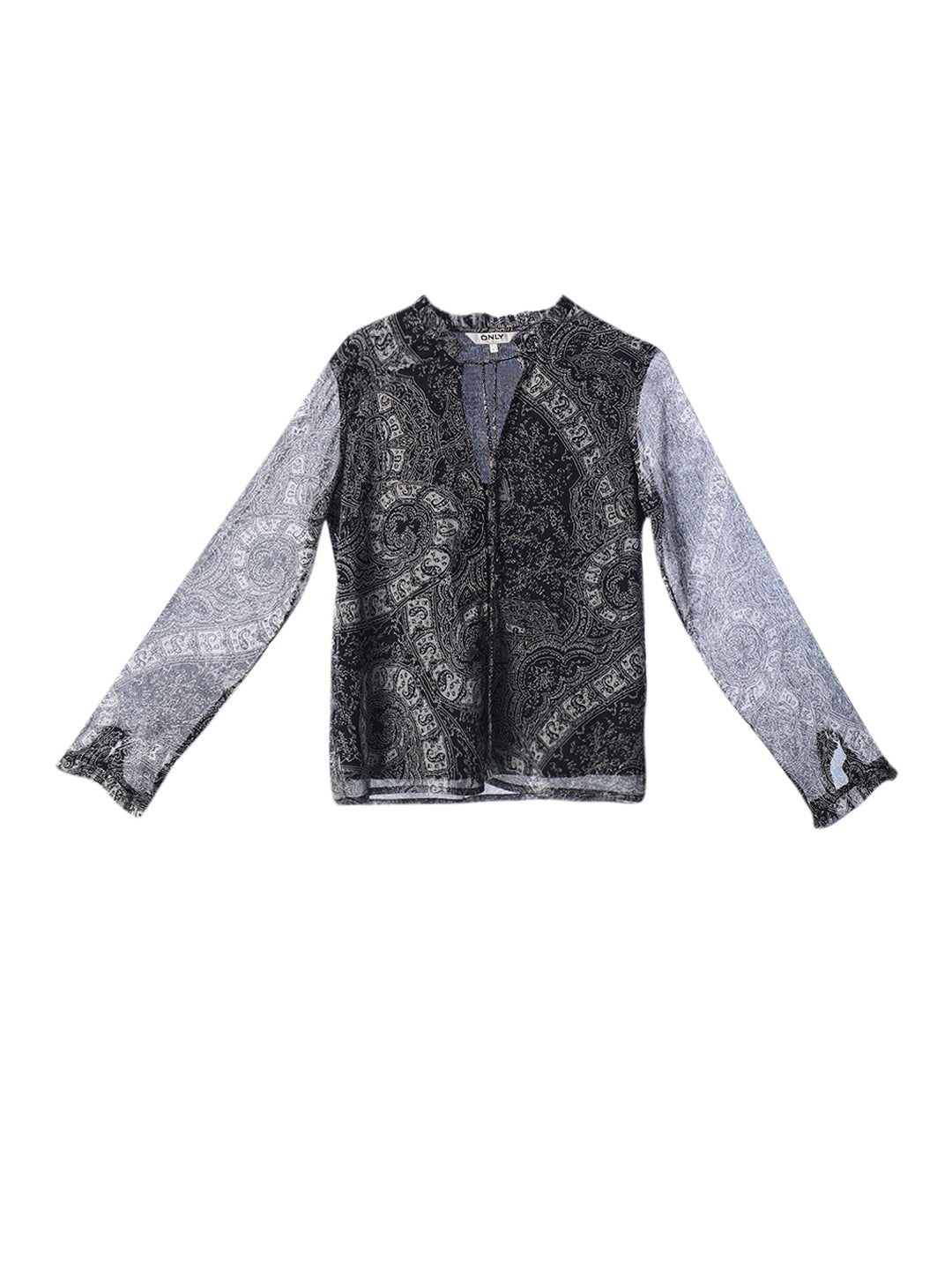 Black Paisley Print Top