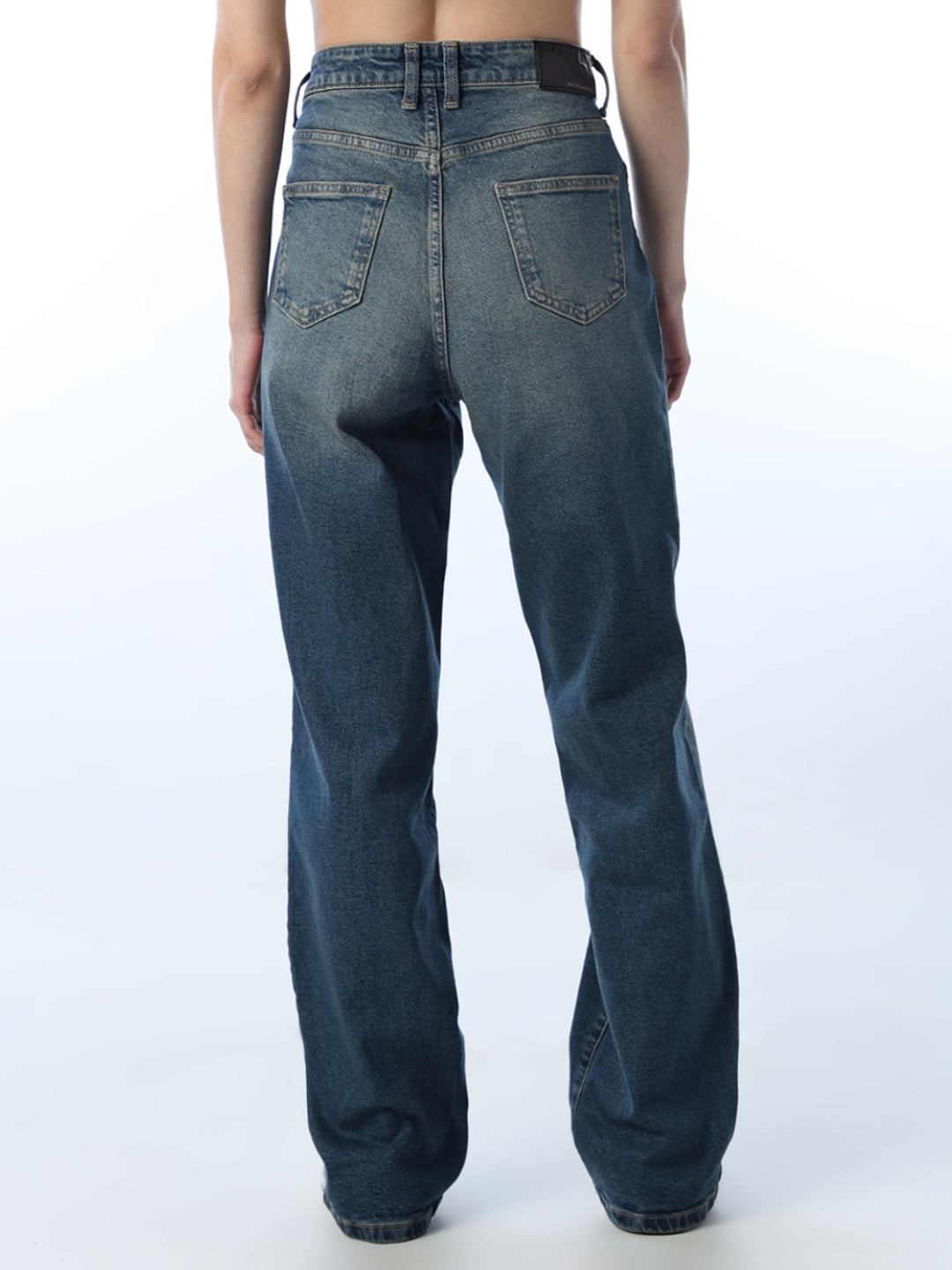 High Rise Straight Fit Jeans - Dark Blue