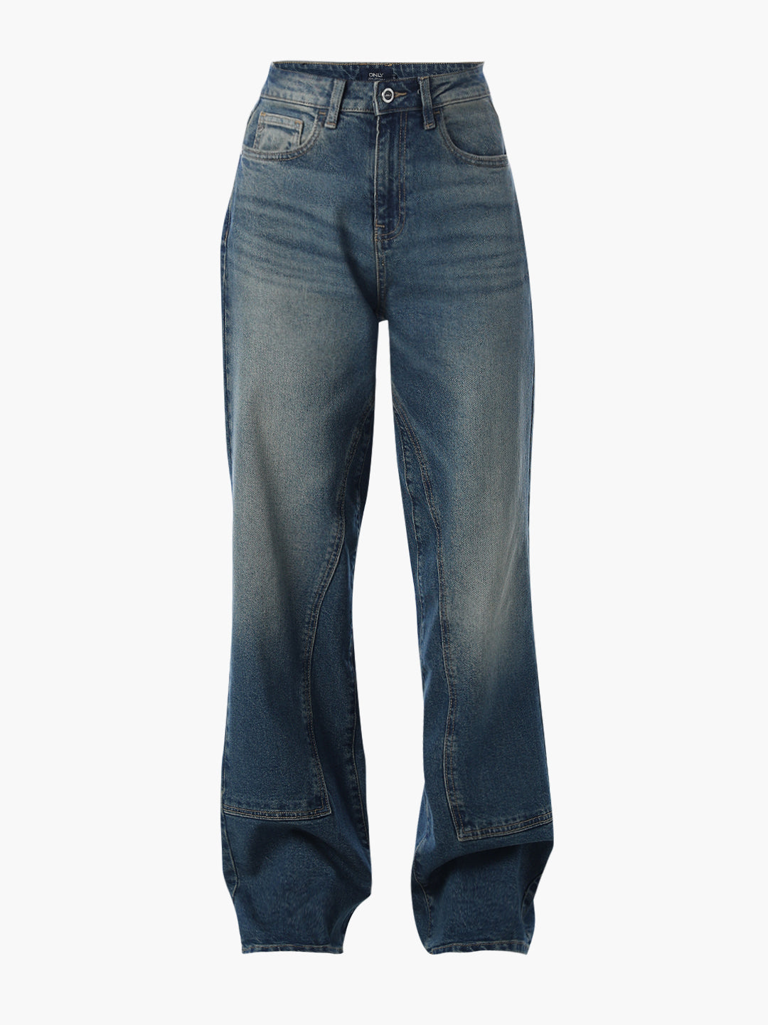 High Rise Straight Fit Jeans - Dark Blue