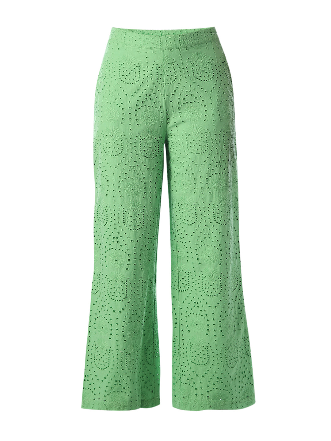 Embroidered Wide Leg Pants