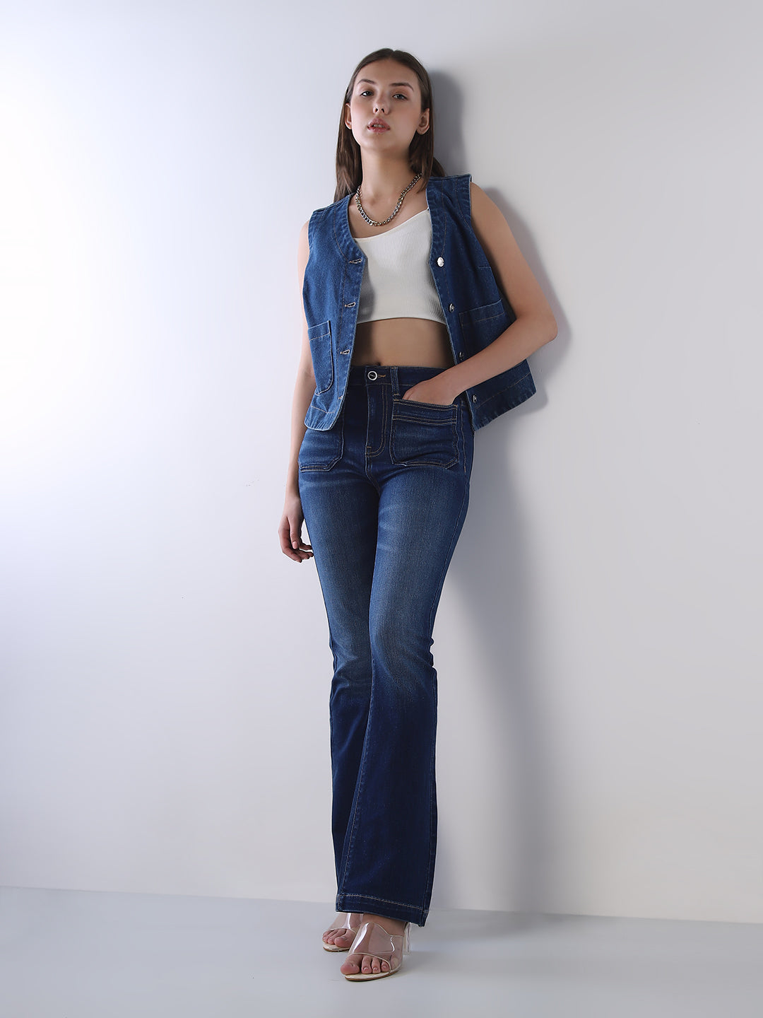 Flared Dark Washed Jeans