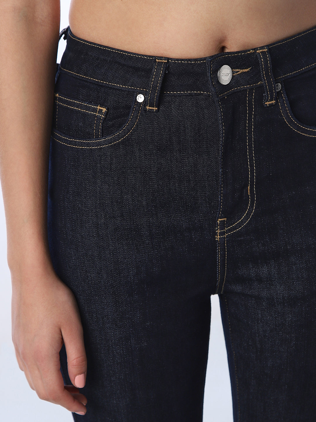 Dark Blue High Rise Flared Jeans