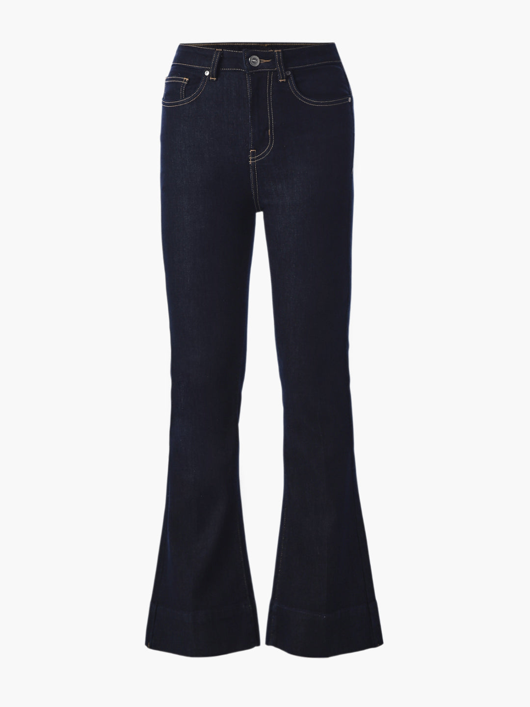 Dark Blue High Rise Flared Jeans