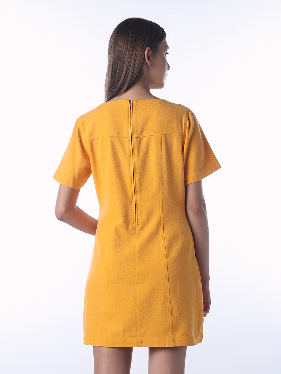 Lace-Up V-Neck Mini Dress