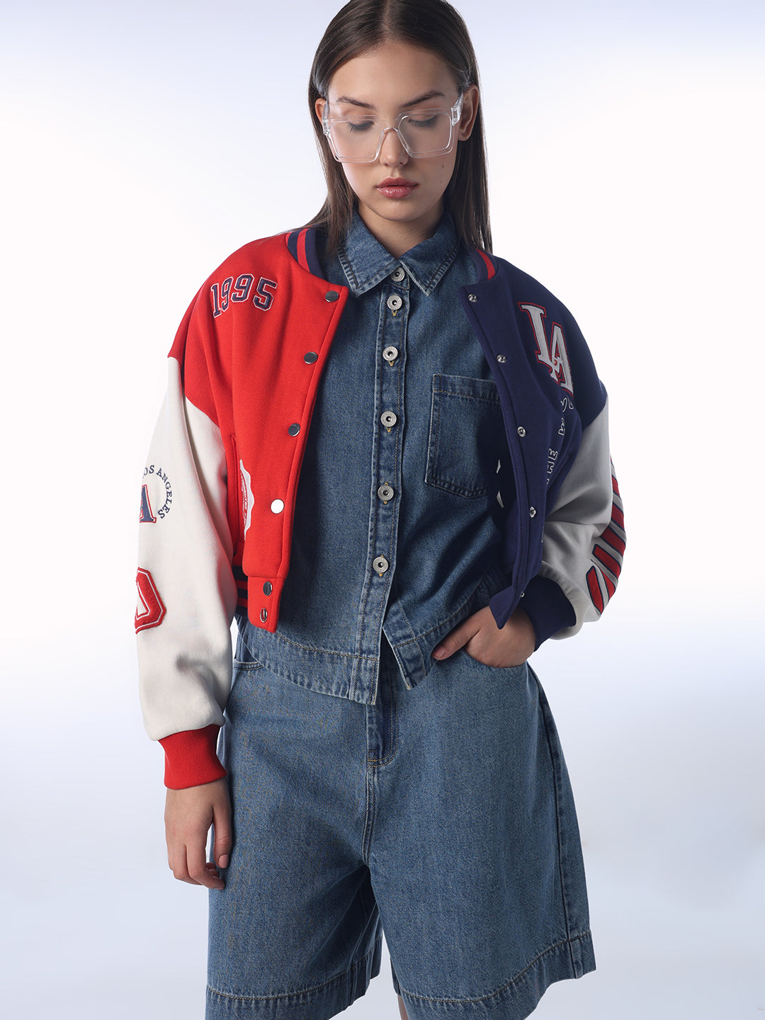 Batwing Sleeve Boxy Fit Denim Shirt