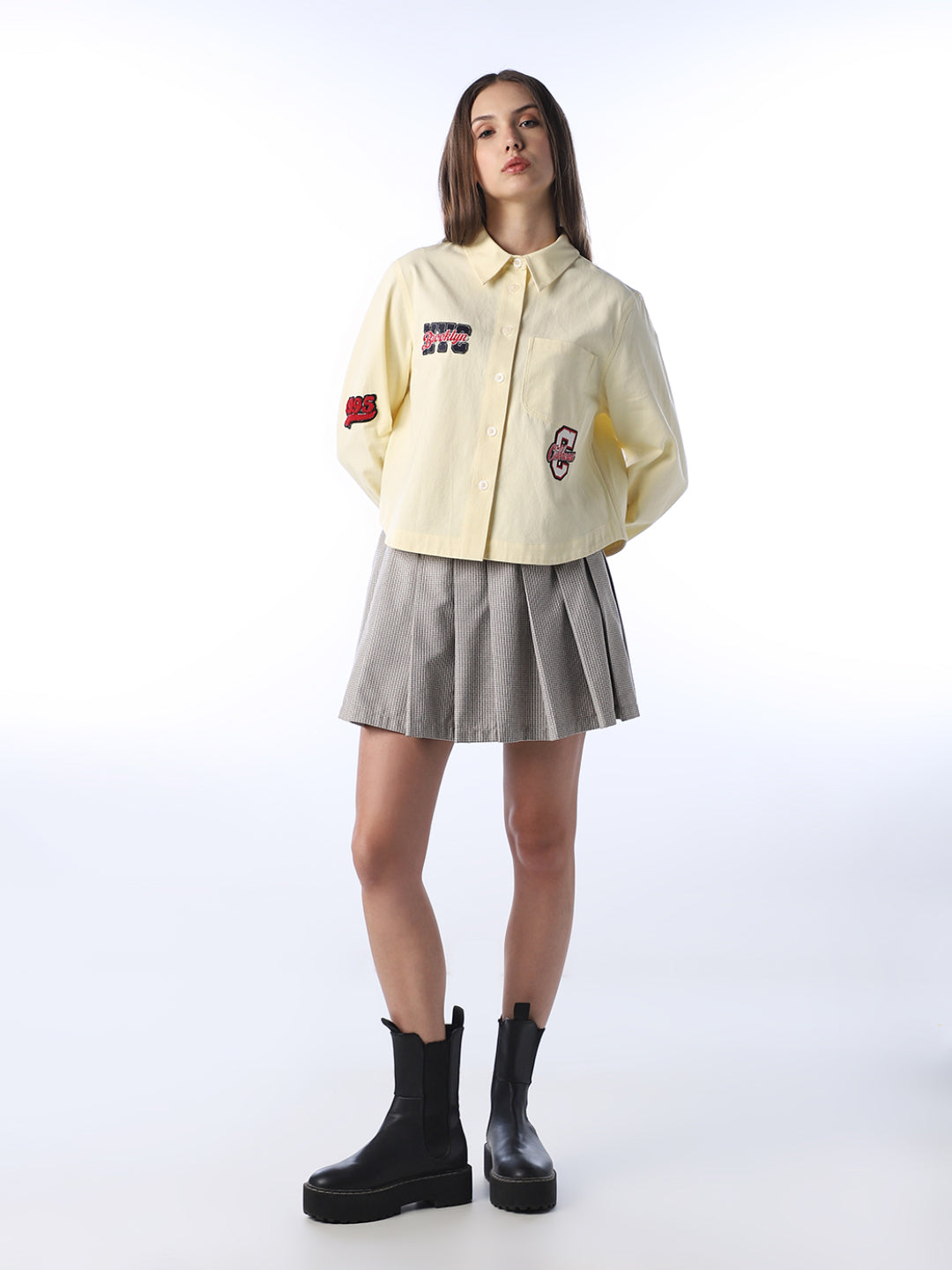 Yellow Varsity Embroidered Shirt