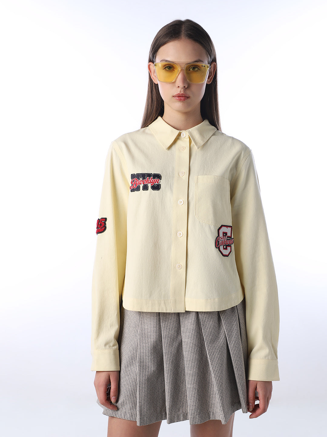 Yellow Varsity Embroidered Shirt