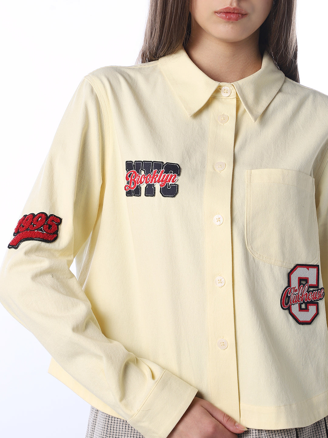 Yellow Varsity Embroidered Shirt