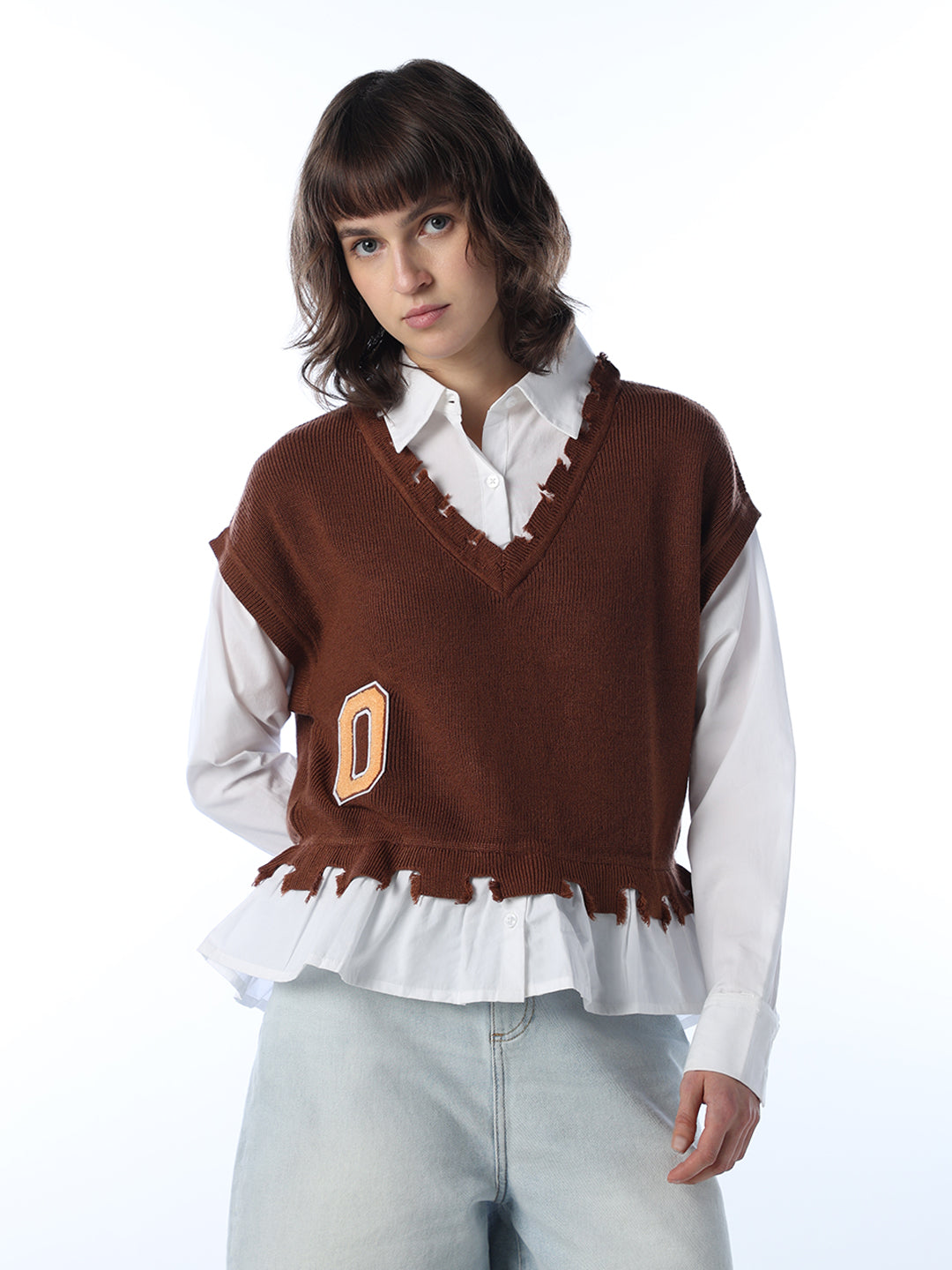 Varsity Patch Layered Shirt